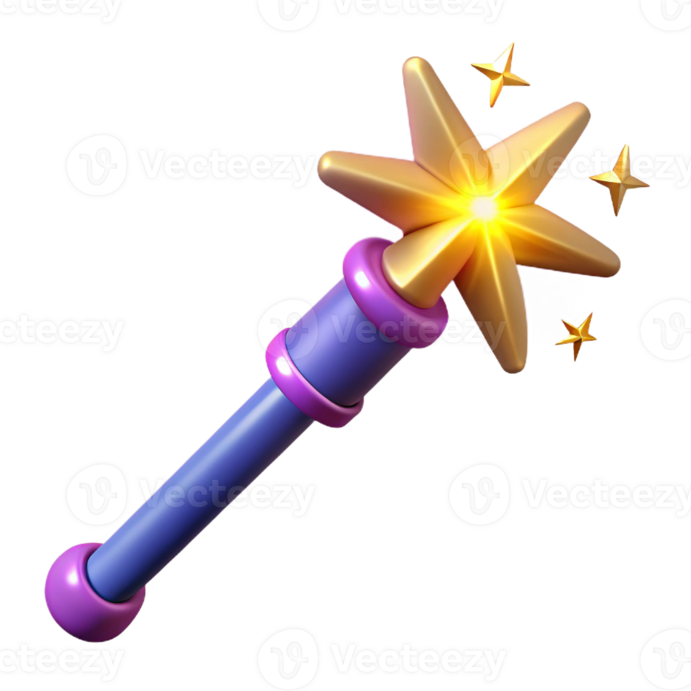 vibrant artistic A magical wand with glowing sparks original png