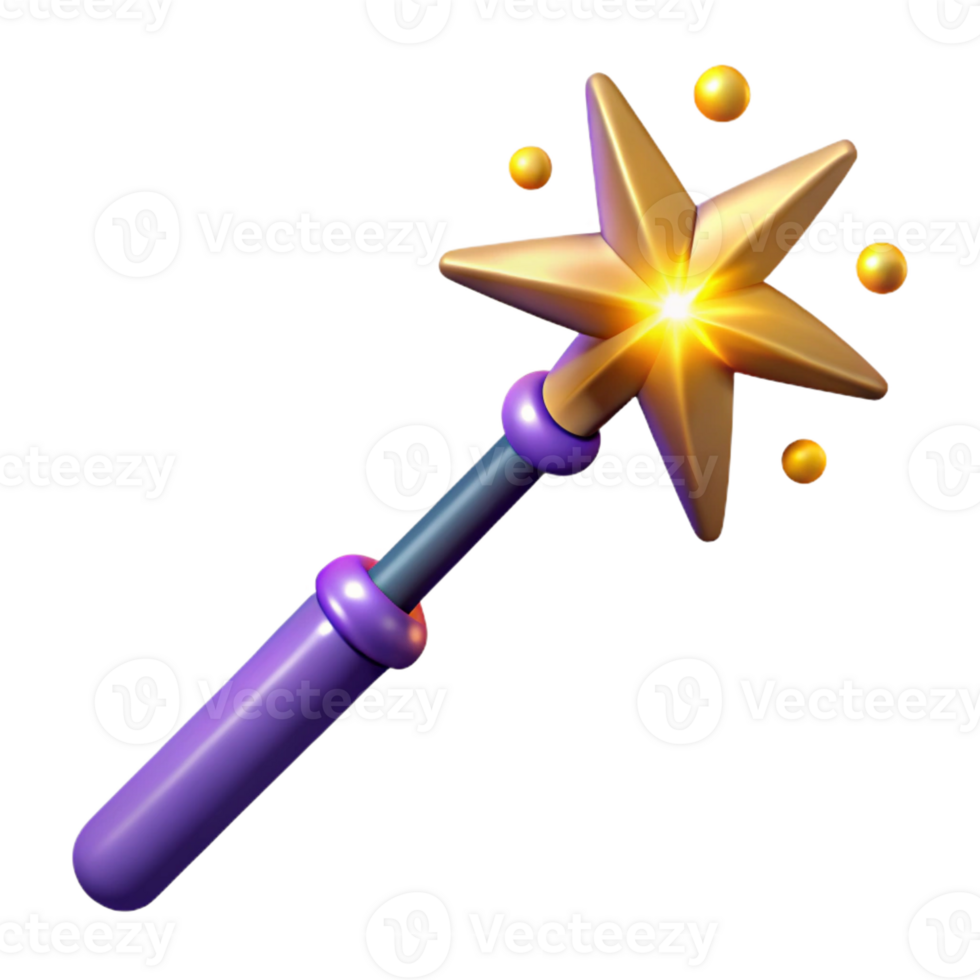 beautiful creative A magical wand with glowing sparks premium png