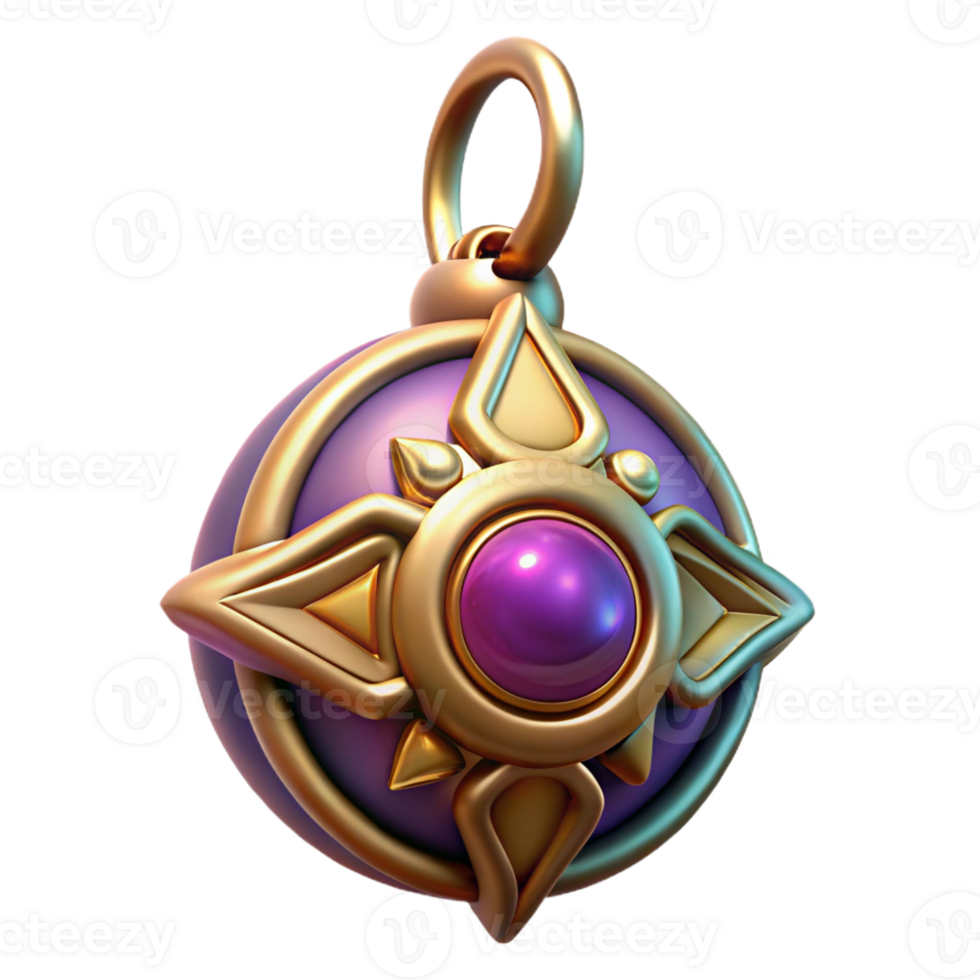 dramatic minimalist A single, ornate, magic amulet professional png