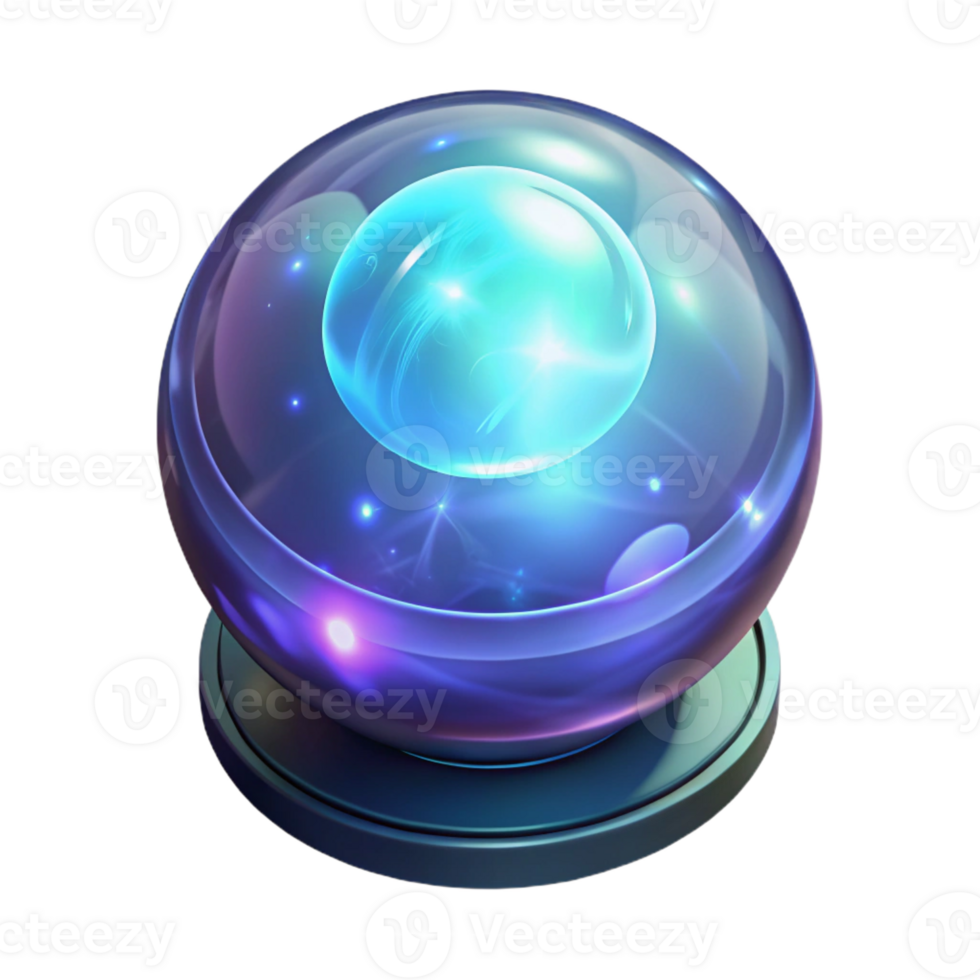 wonderful contemporary A glowing magical orb, pulsating with arcane energy high quality png
