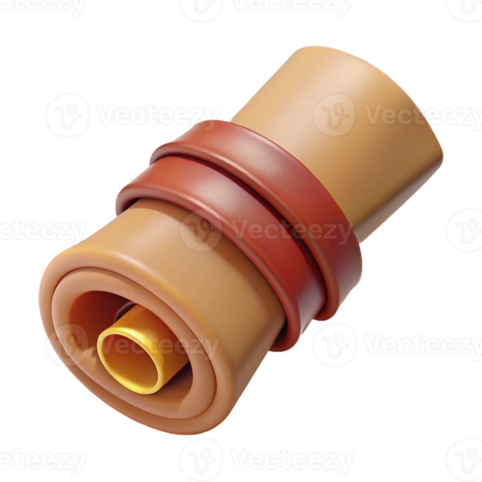 vibrant classic A single, leather-bound scroll, tied with a ribbon high resolution png
