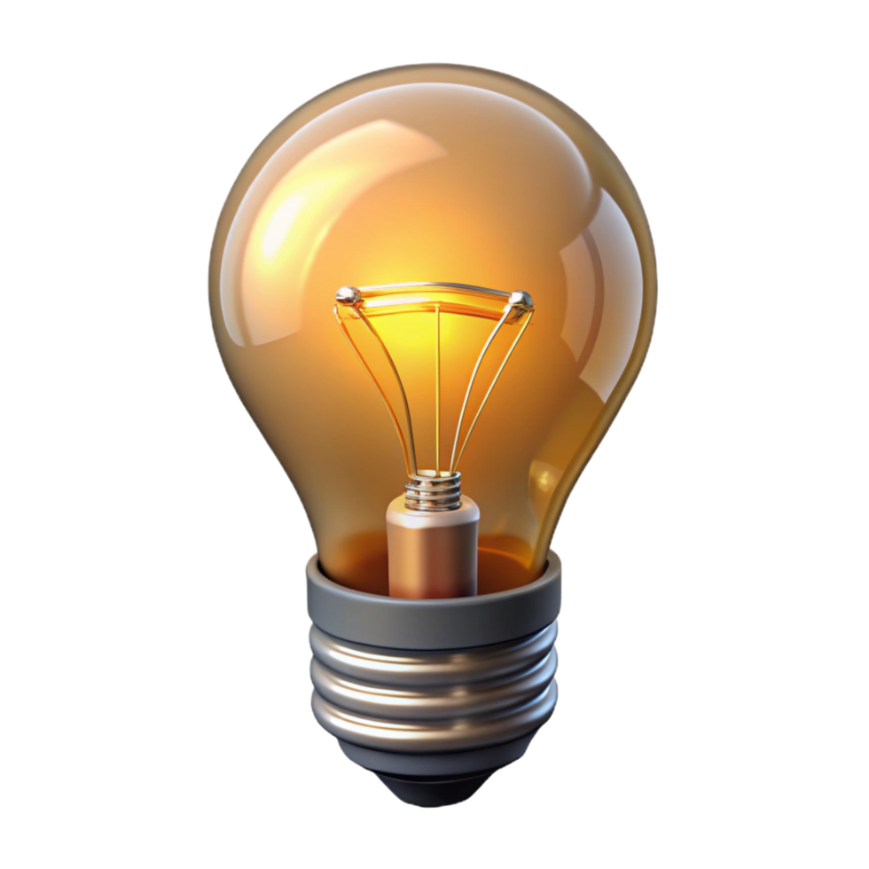 impressive abstract A lightbulb, glowing filament, Edison style genuine png