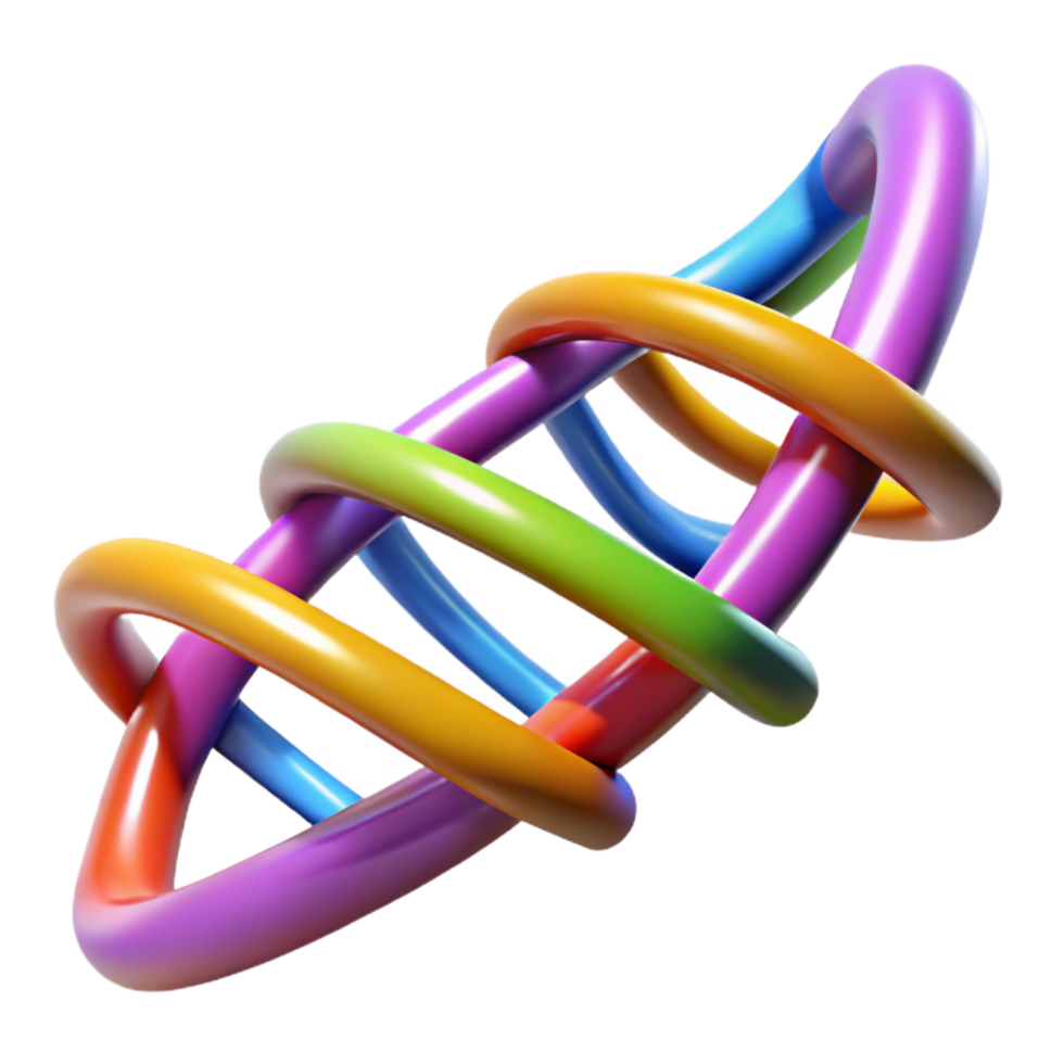 dramatic creative A DNA double helix, vibrant colors professional png