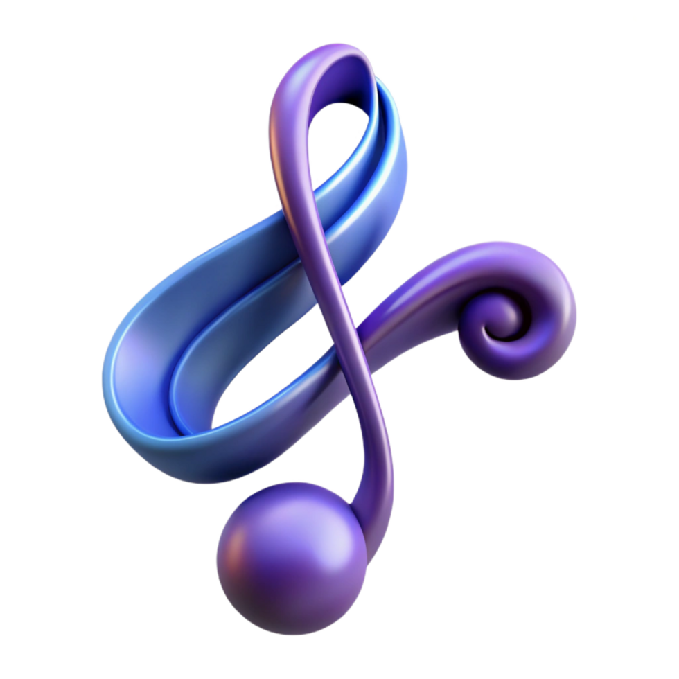 elegant rustic A music note, treble clef, flowing design detailed png
