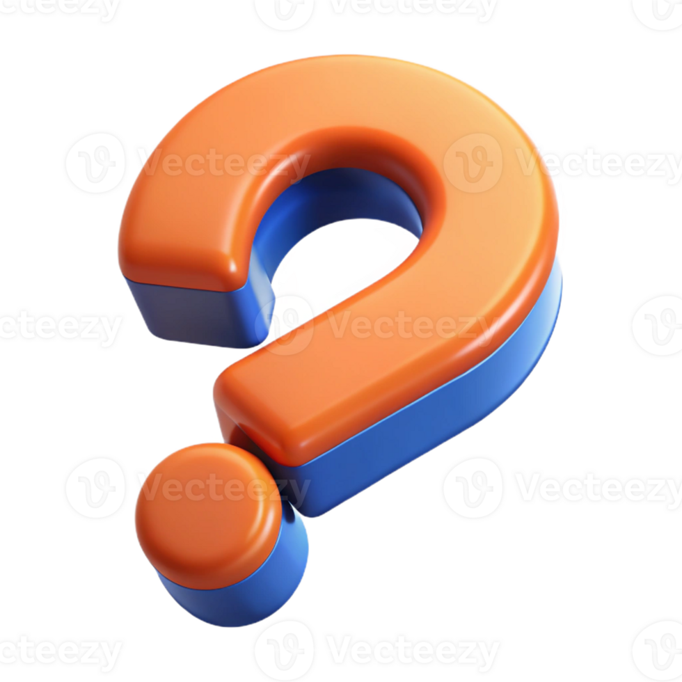 magnificent vintage A question mark, 3D, bold style high quality png