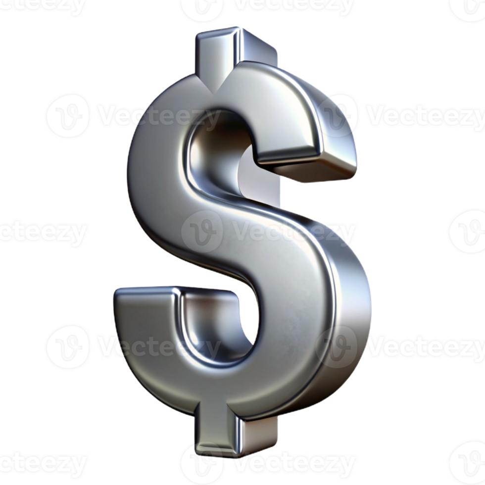 magnificent classic A dollar sign, currency symbol, metallic texture original png