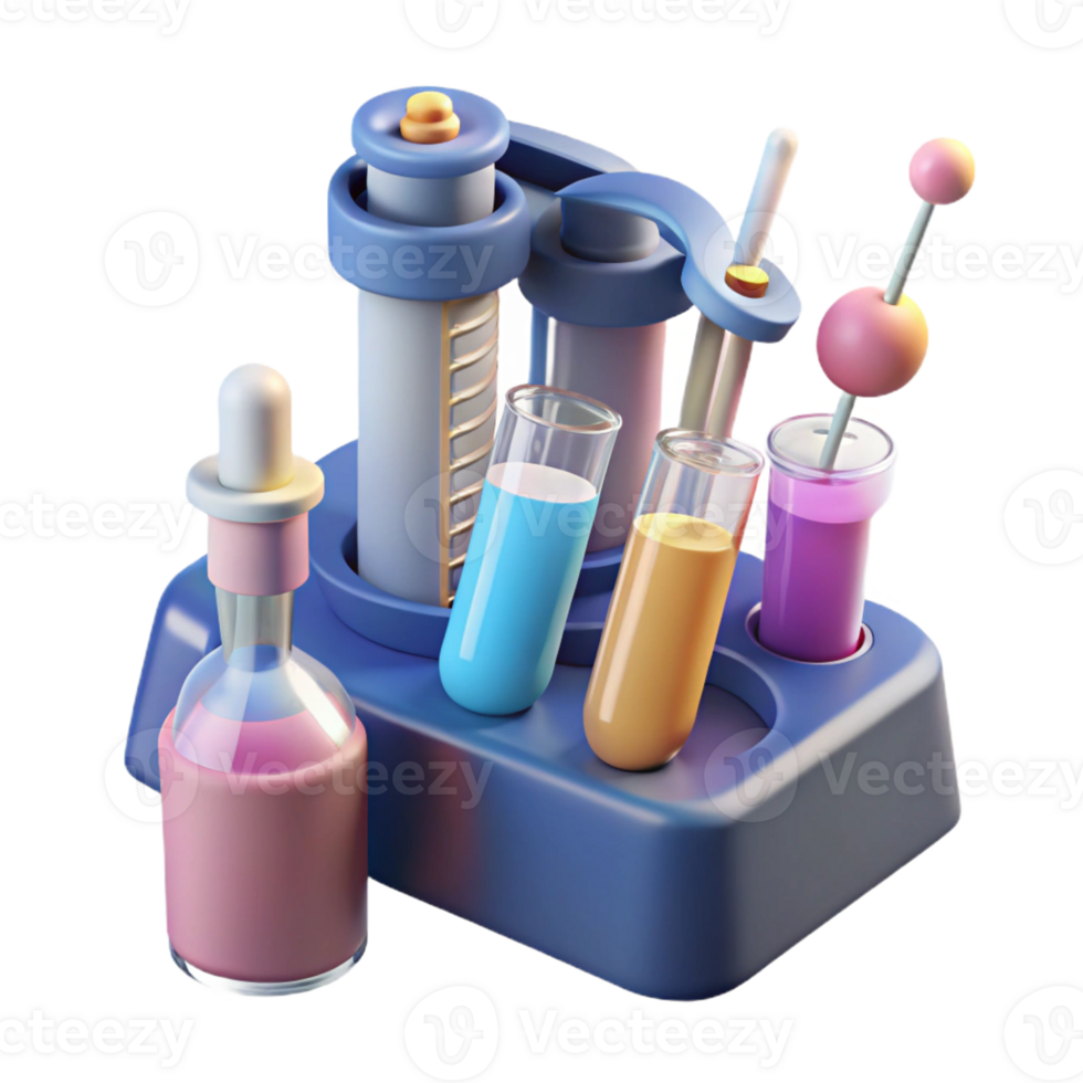 magnificent creative Genetic Modification Kit with syringes and vials exclusive png