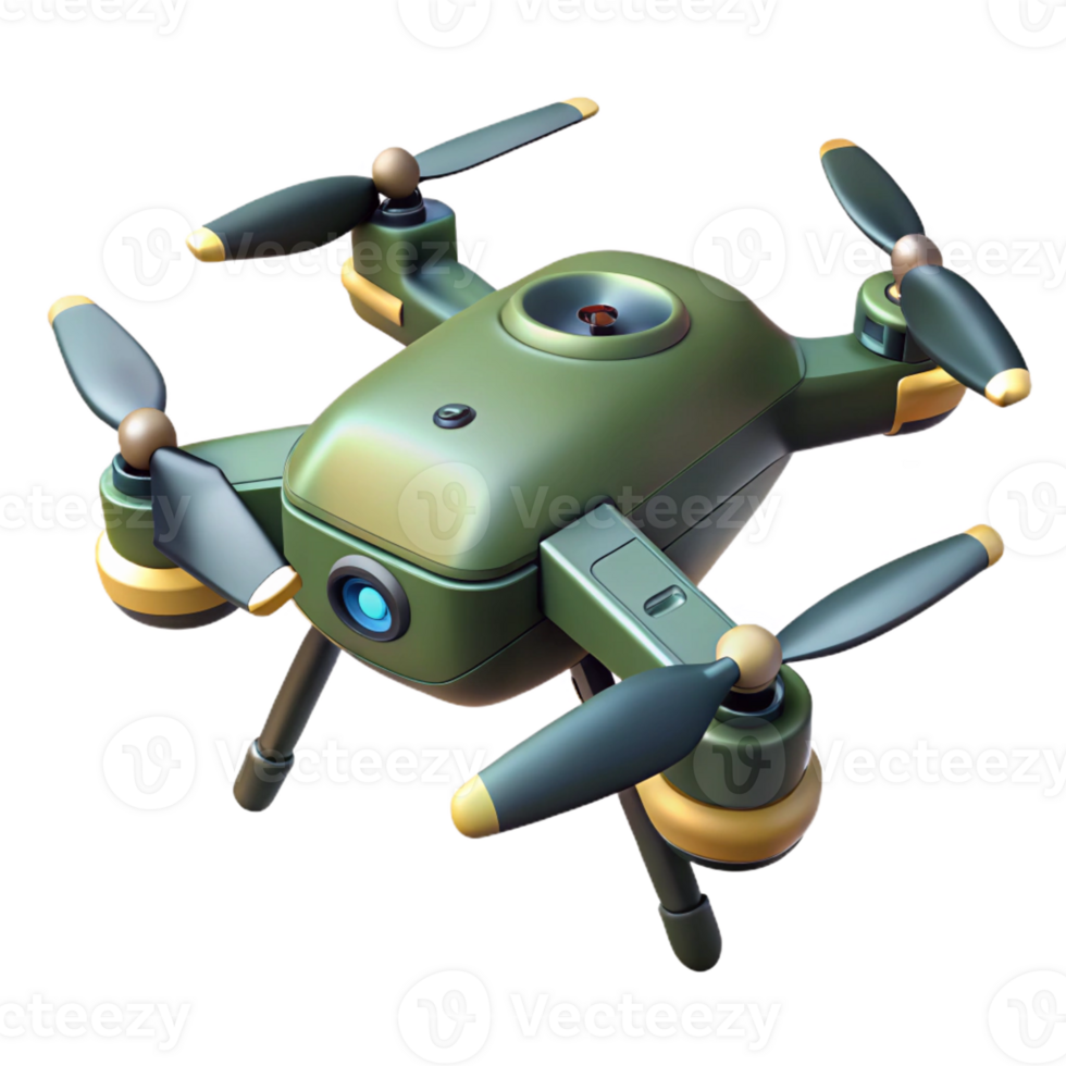 serene modern Military Drone with advanced targeting system premium png