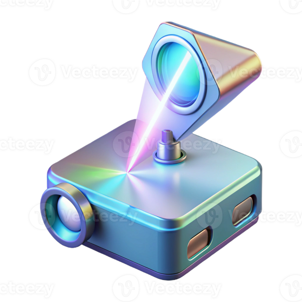 elegant artistic Holographic Projector emitting a 3D image detailed png