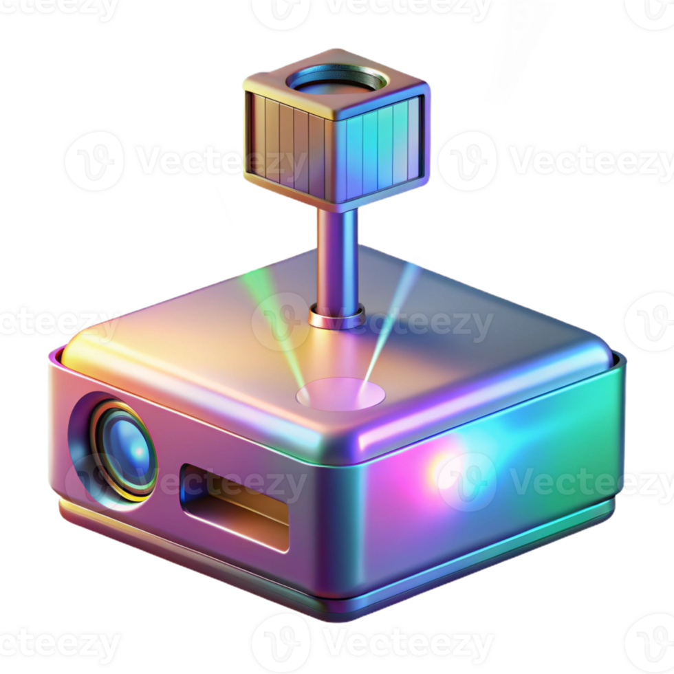 elegant modern Holographic Projector emitting a 3D image high quality png