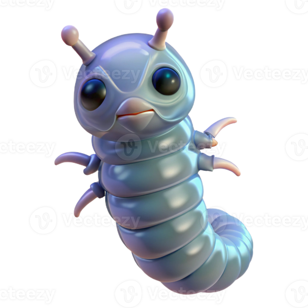 wonderful abstract Alien Larva with transparent skin detailed png