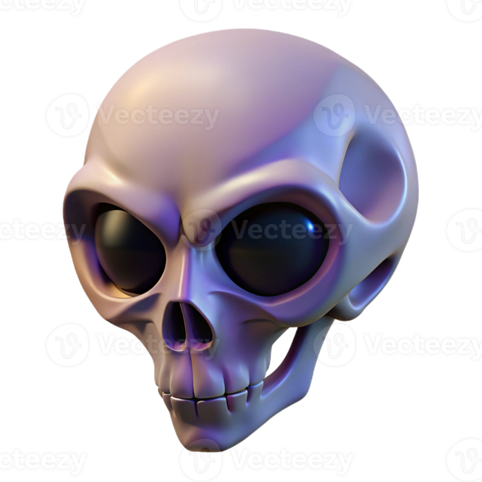 extraordinary vintage Alien Skull with elongated cranium original png