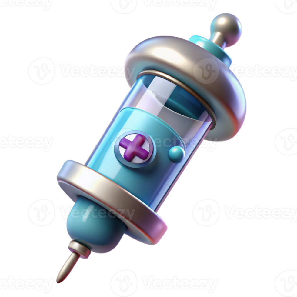 vibrant abstract Futuristic Medical Syringe with nanobot solution original png