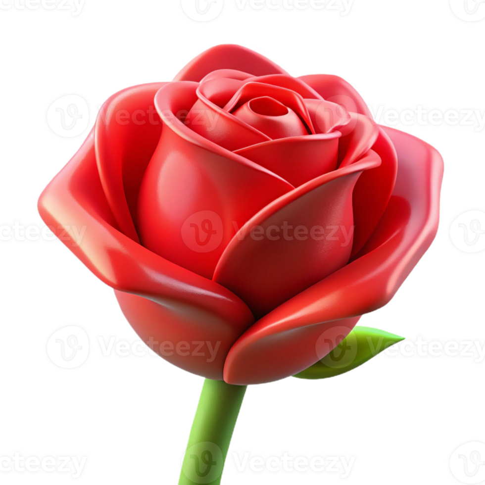 magnificent modern A single red rose, tightly closed bud, exclusive png
