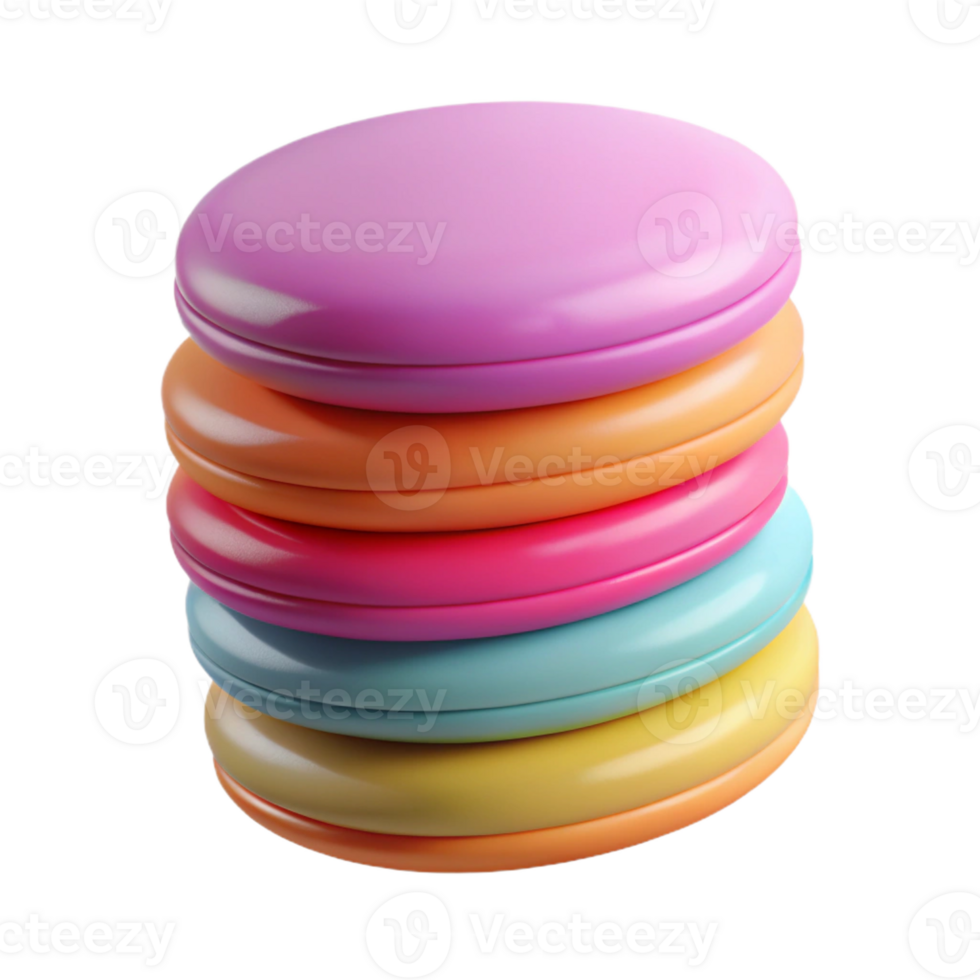 vibrant artistic A stack of colorful macarons, pastel shades, detailed png