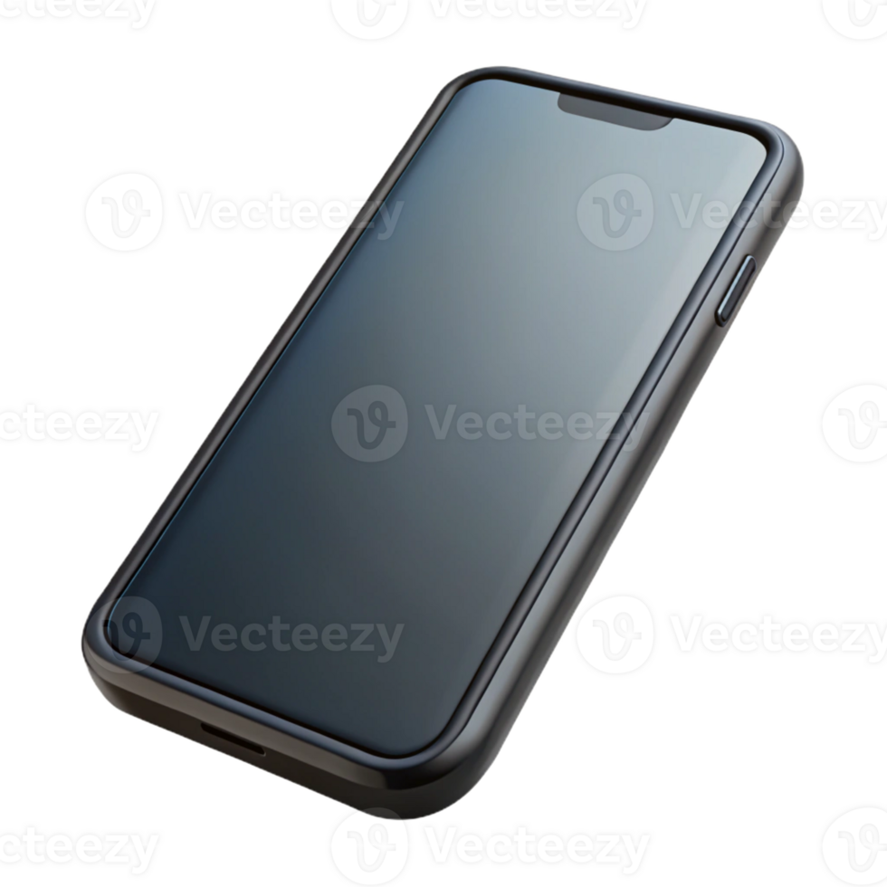 beautiful modern A smartphone, blank screen, black, original png