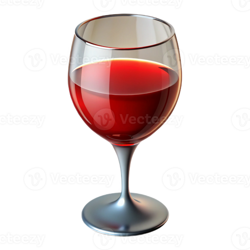 elegant traditional A wine glass, filled with red wine, 4K png