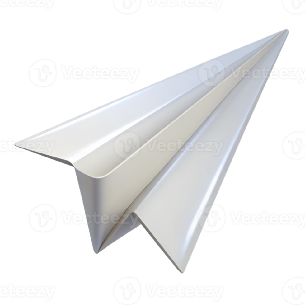 impressive contemporary A paper airplane, white, mid-flight, detailed png