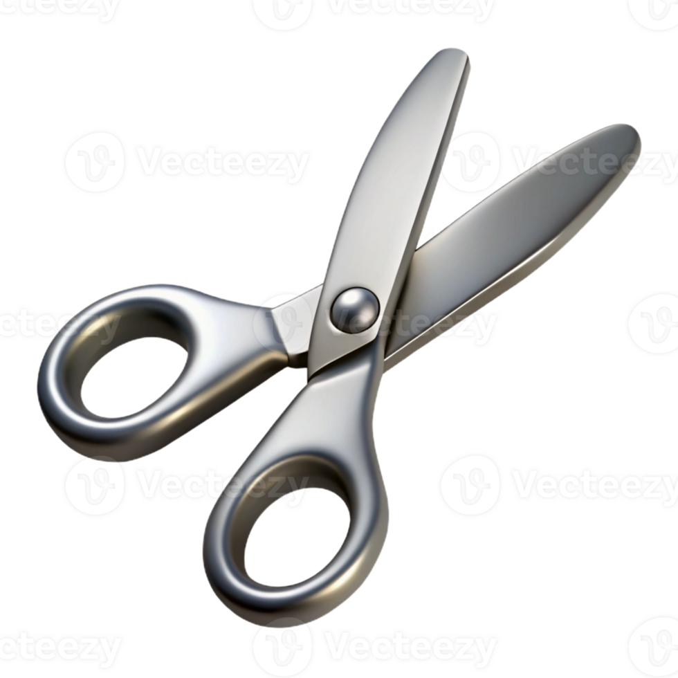 wonderful traditional A pair of scissors, stainless steel, open, detailed png