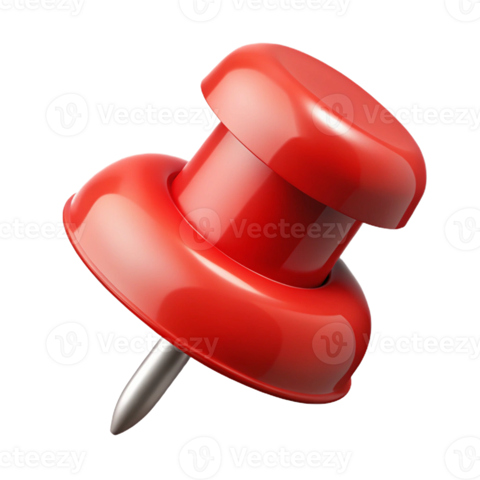 wonderful classic A thumbtack, red, pushed into something unseen, original png