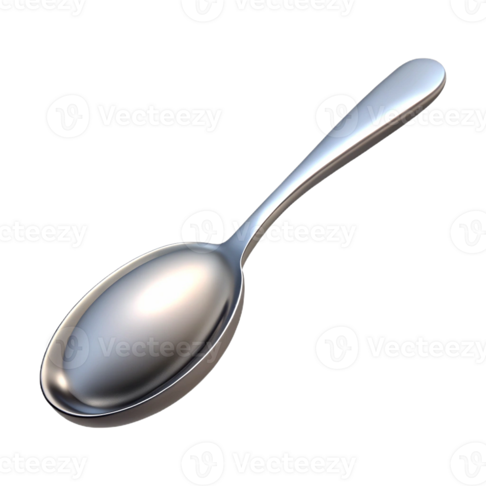 vibrant minimalist A spoon, silver, polished, genuine png