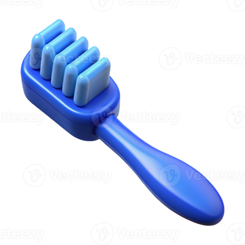 stunning contemporary A toothbrush, blue, with bristles, high resolution png