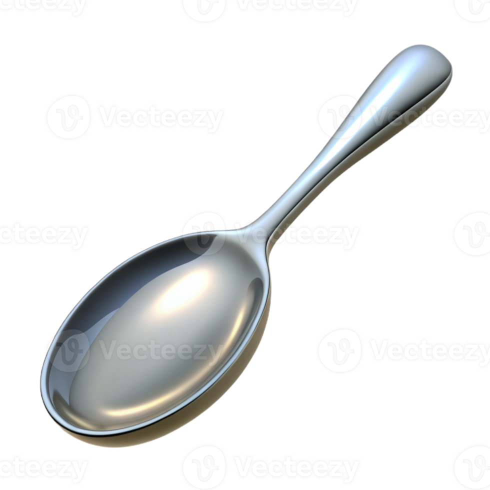 stunning artistic A spoon, silver, polished, premium png