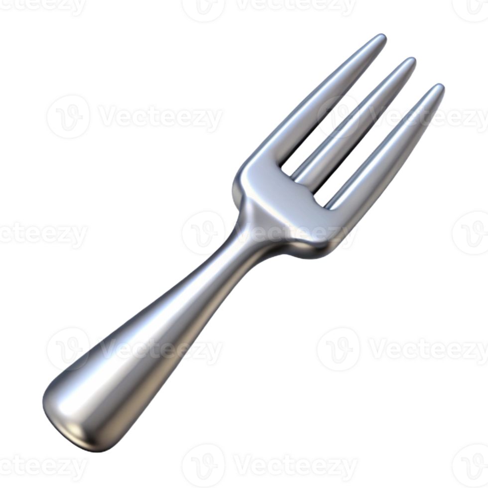 impressive abstract A fork, silver, with four tines, exclusive png