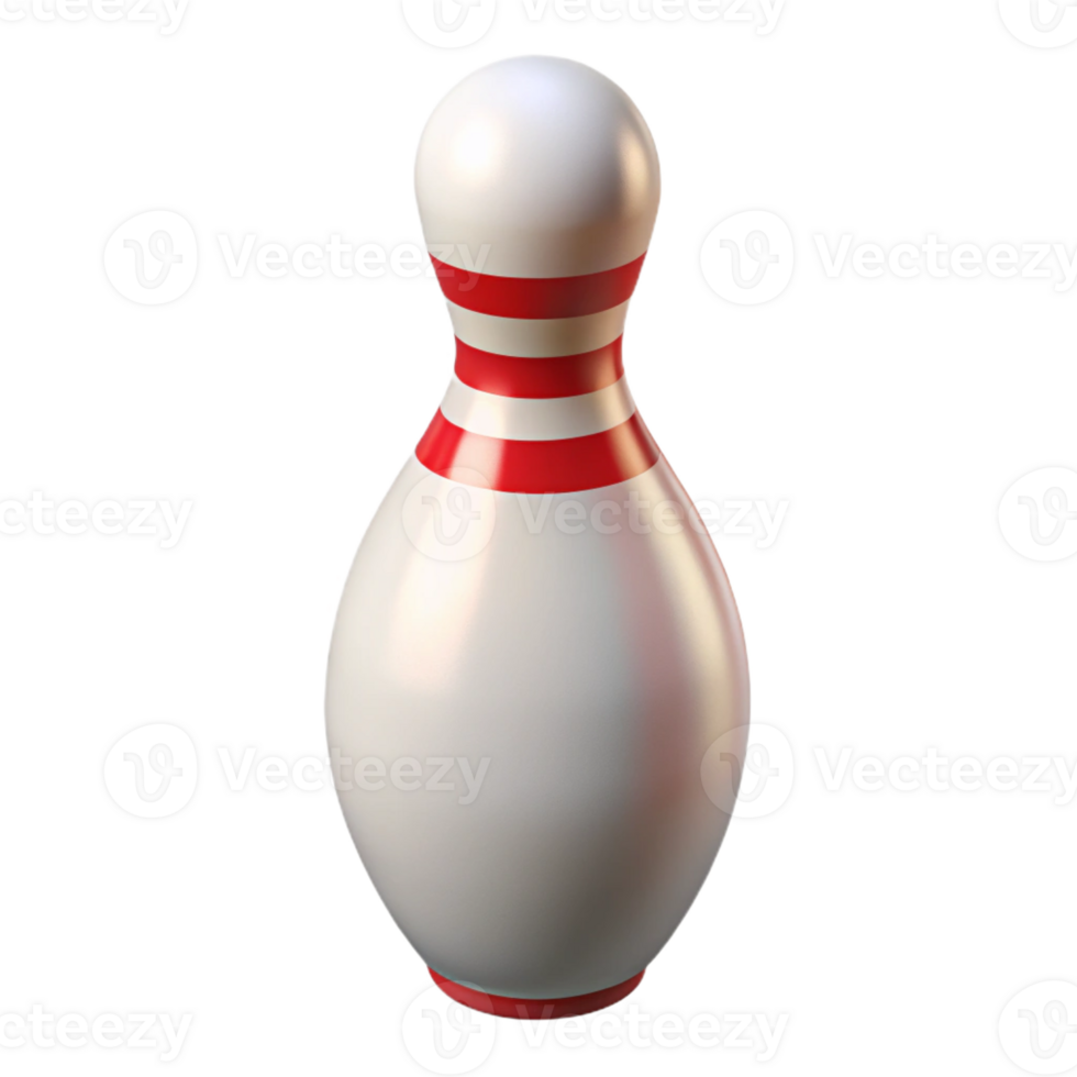 stunning abstract A bowling pin, white with red stripes, authentic png
