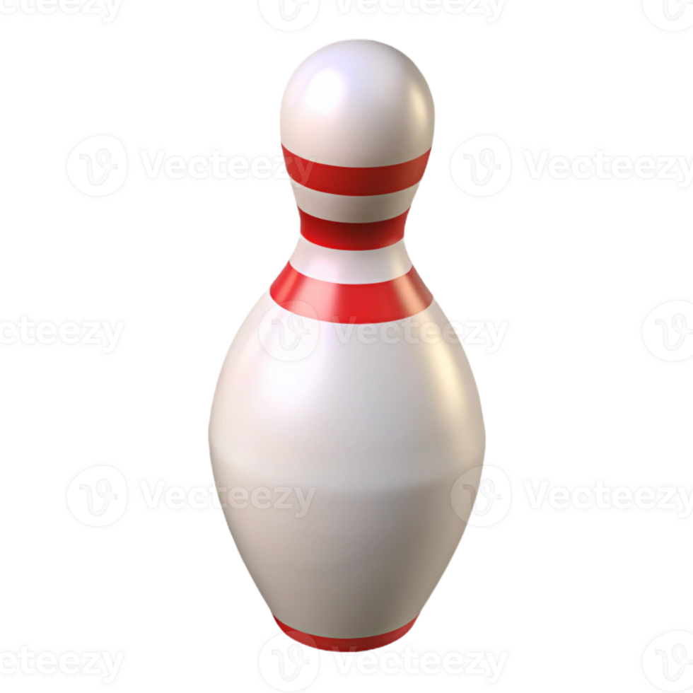 dramatic vintage A bowling pin, white with red stripes, original png