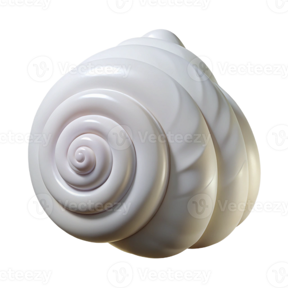 vibrant rustic A seashell, spiral, white, 4K png