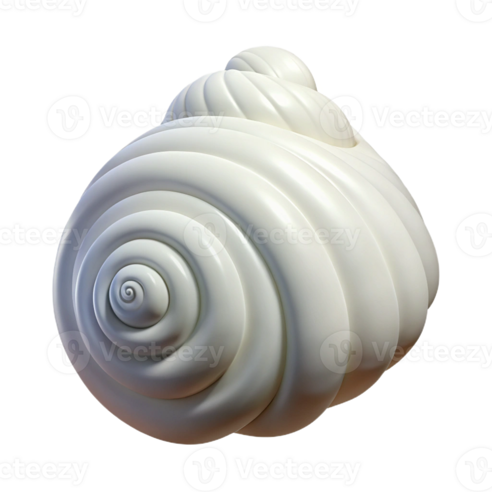 beautiful creative A seashell, spiral, white, high quality png