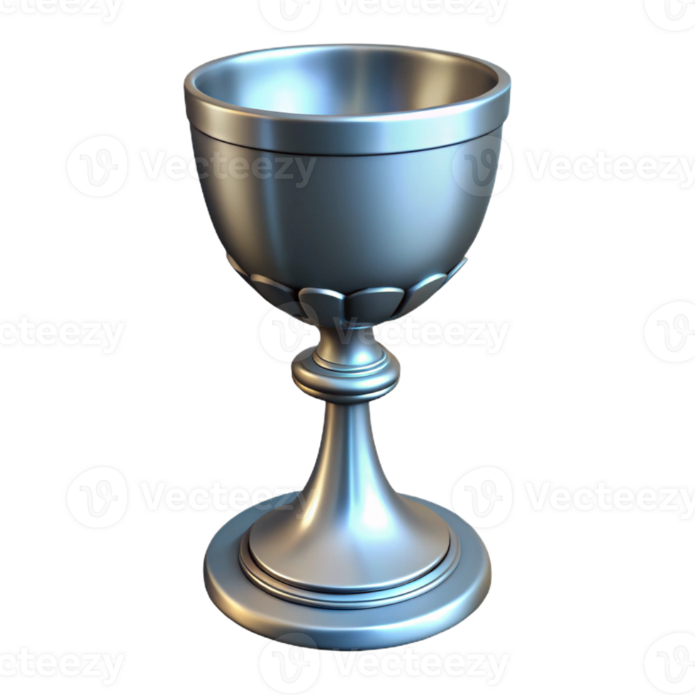 extraordinary classic A single, ornate silver chalice, glowing faintly exclusive png