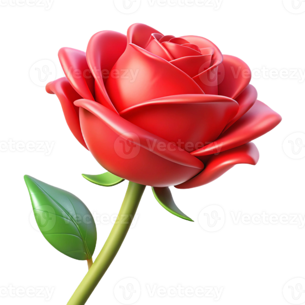 beautiful classic A single, perfect red rose, with thorns detailed png