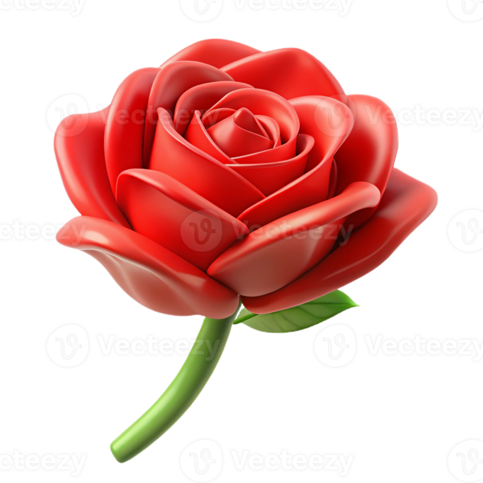 elegant modern A single, perfect red rose, with thorns high resolution png