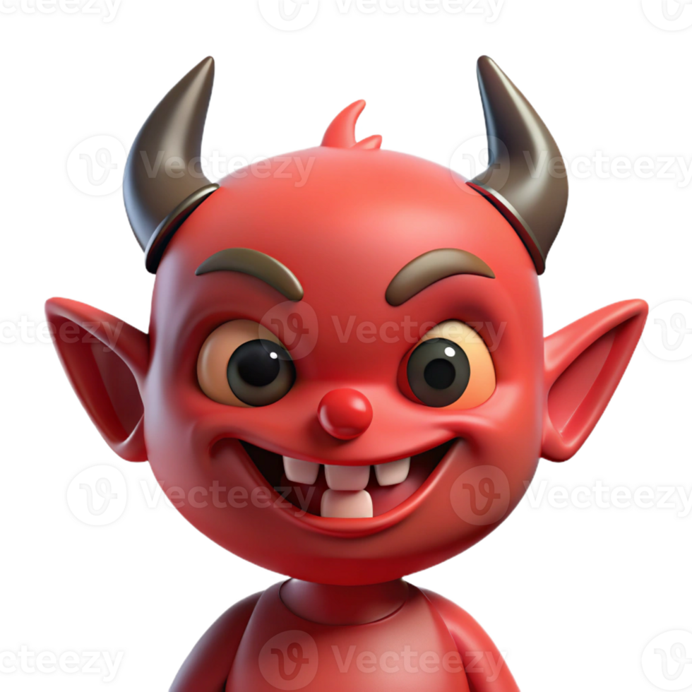 vibrant minimalist A small, mischievous imp, grinning wickedly original png