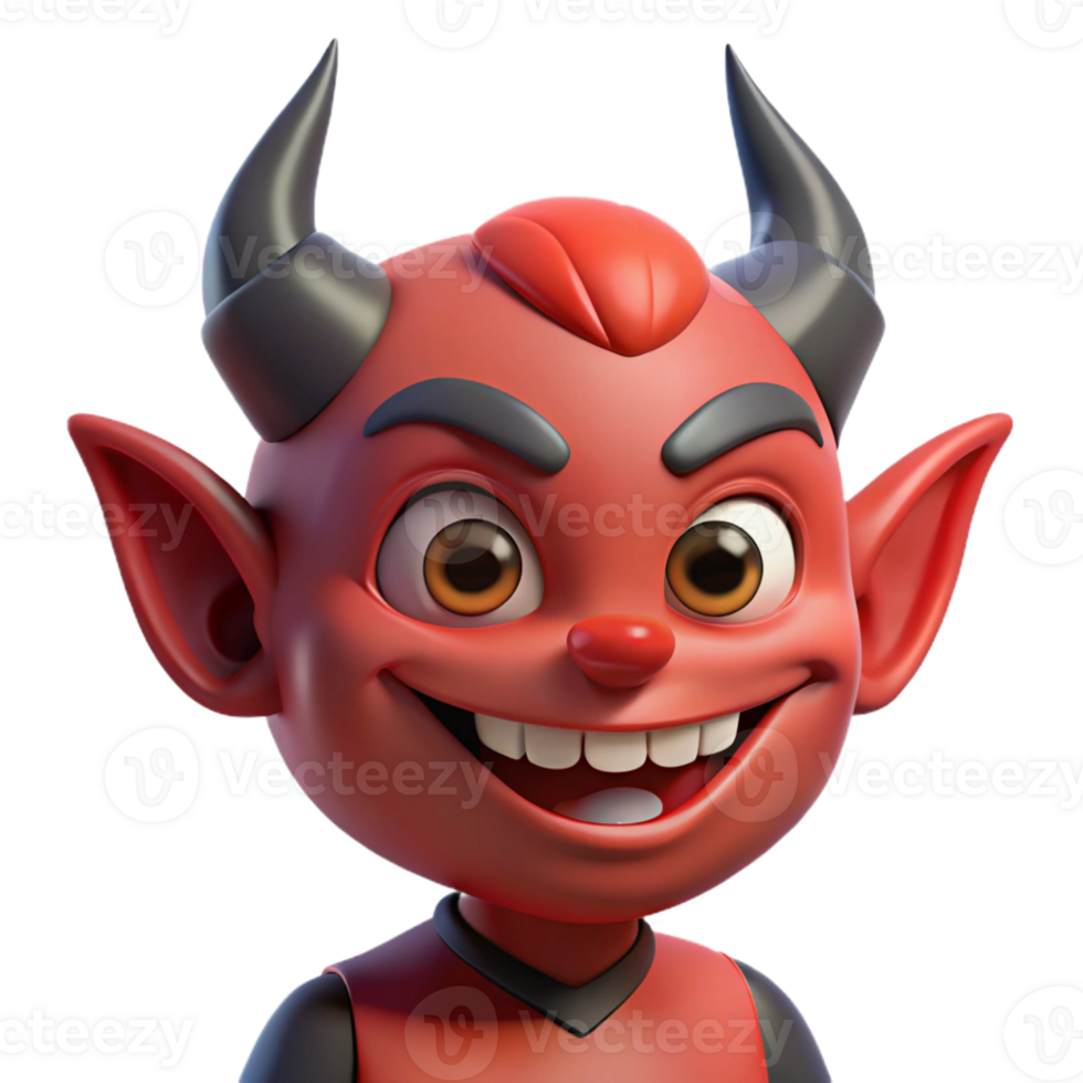serene modern A small, mischievous imp, grinning wickedly high quality png