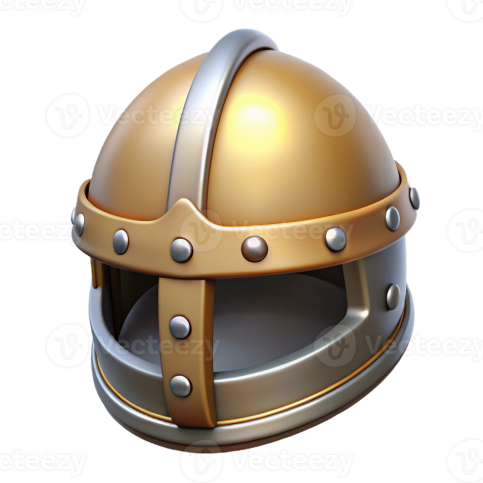vibrant modern A detailed illustration of a medieval helmet, with a visor professional png