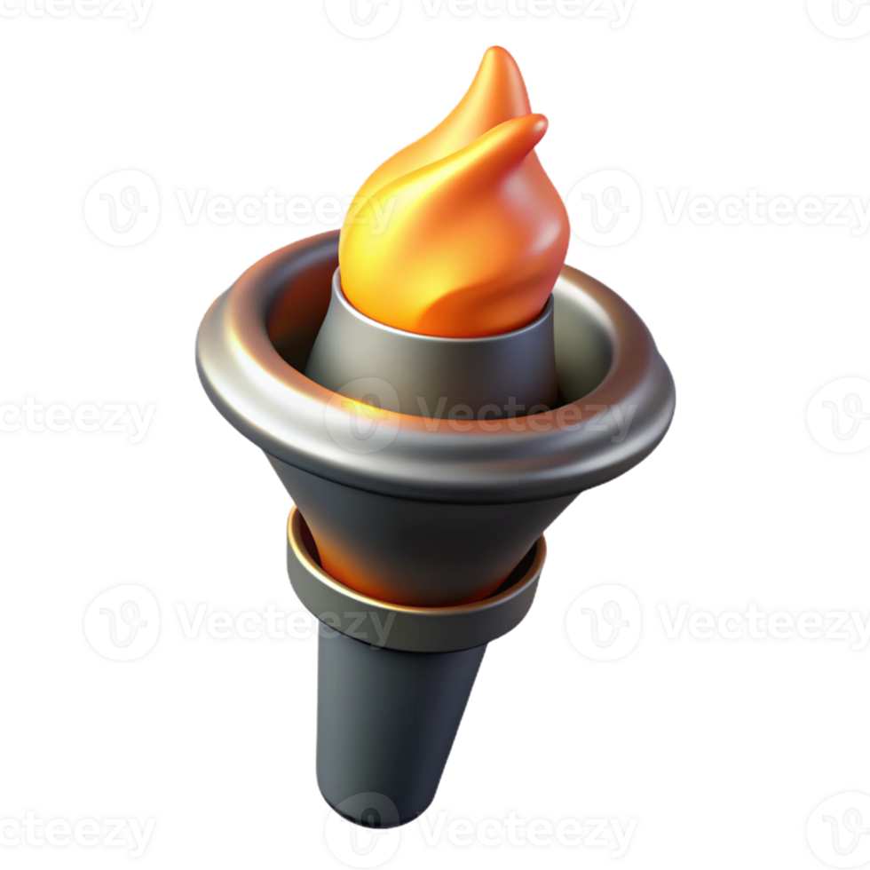 dramatic creative A single, burning torch, casting flickering light exclusive png