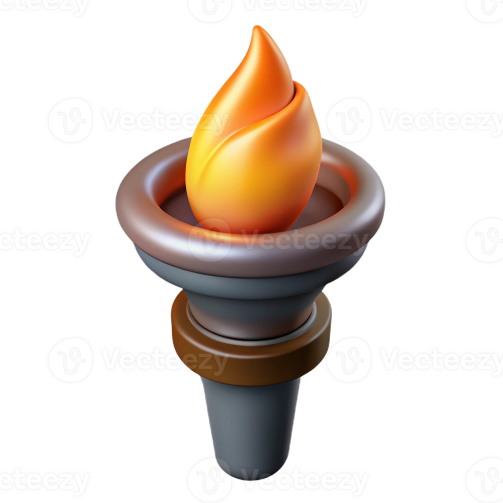 elegant vintage A single, burning torch, casting flickering light premium png