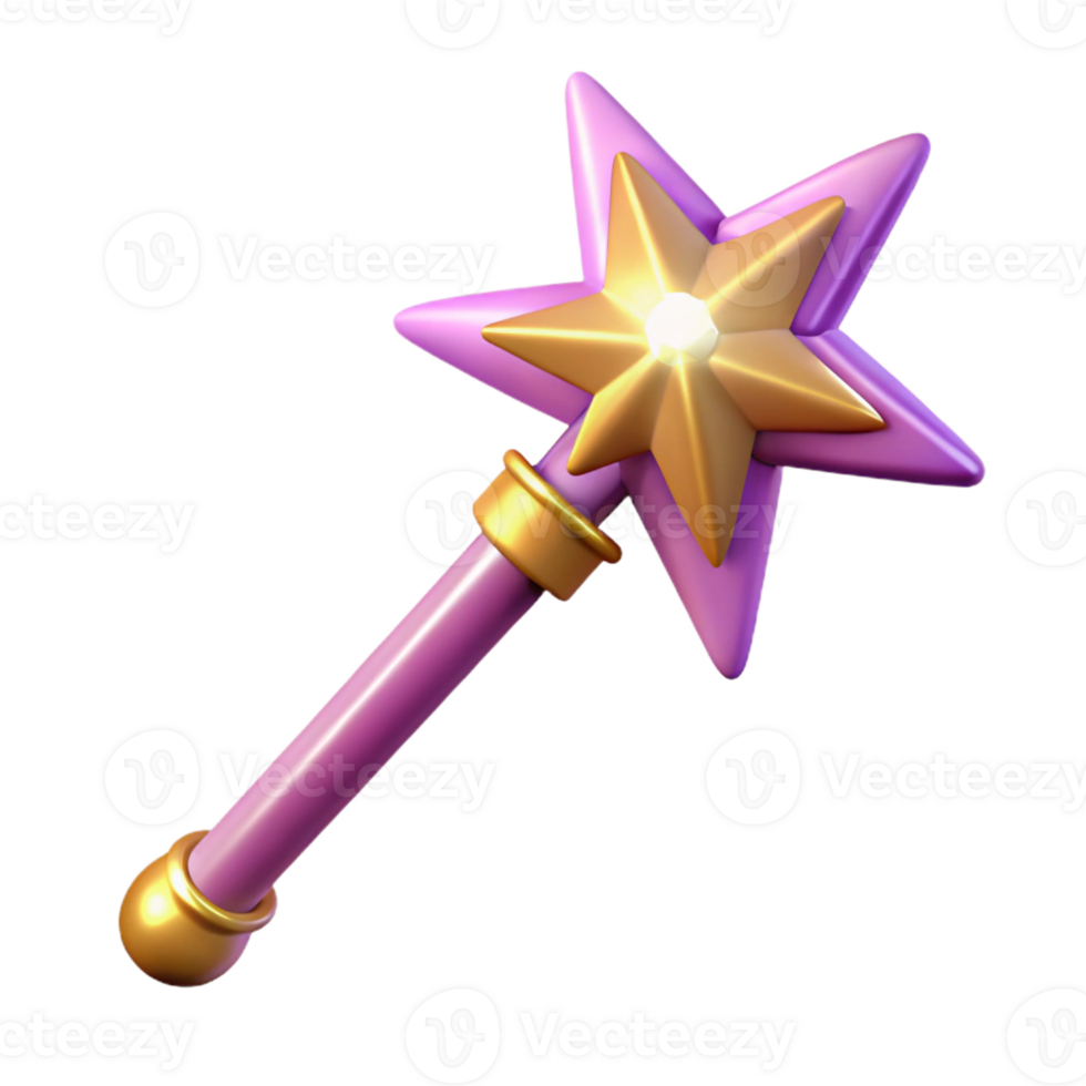 elegant modern A stylized illustration of a fairy wand, sparkling with magic high quality png