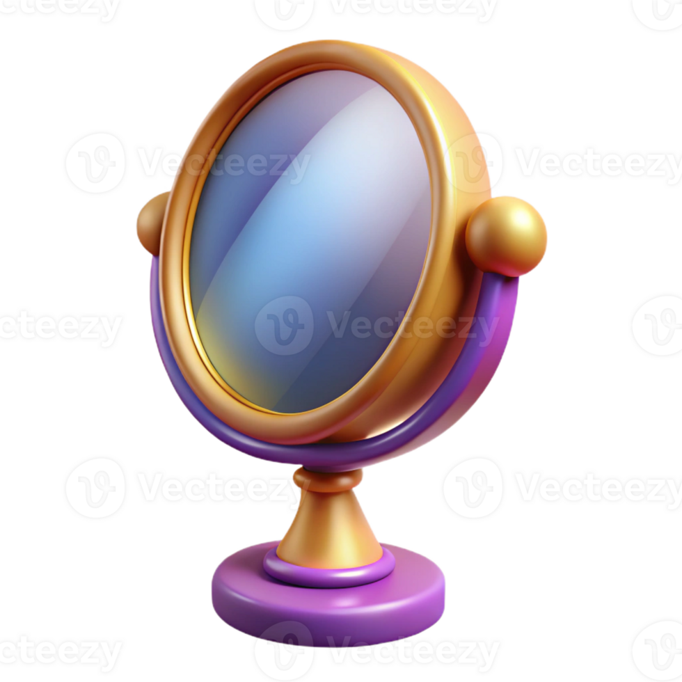 vibrant creative A stylized illustration of a magic mirror, reflecting a distorted image original png