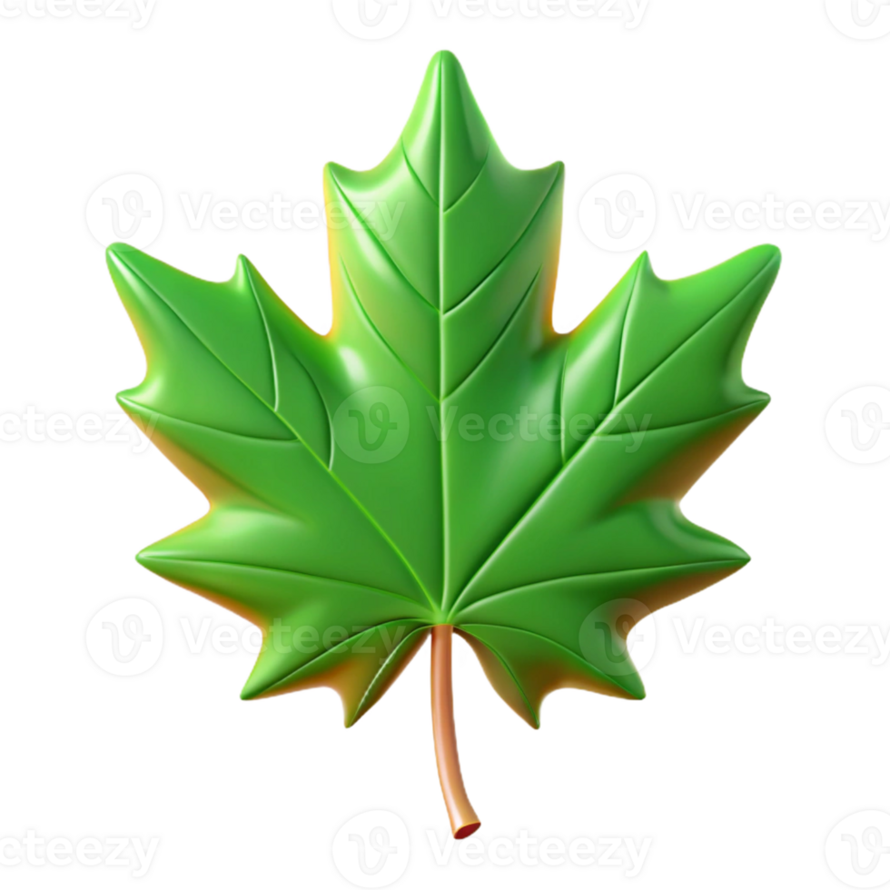 impressive contemporary Green maple leaf in autumn authentic png