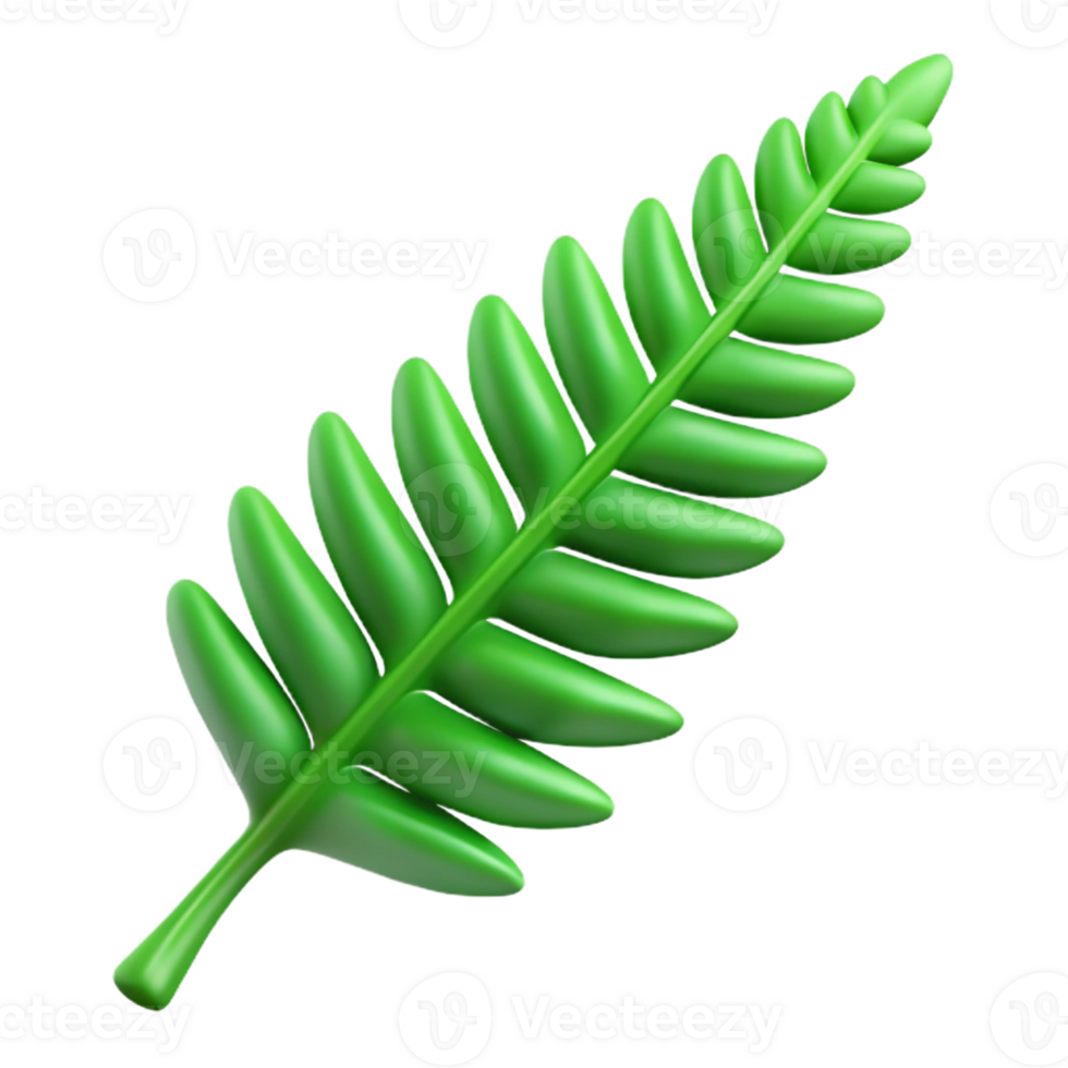 vibrant artistic Single green fern frond professional png