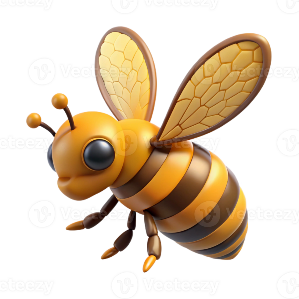 vibrant minimalist Honeybee in flight exclusive png