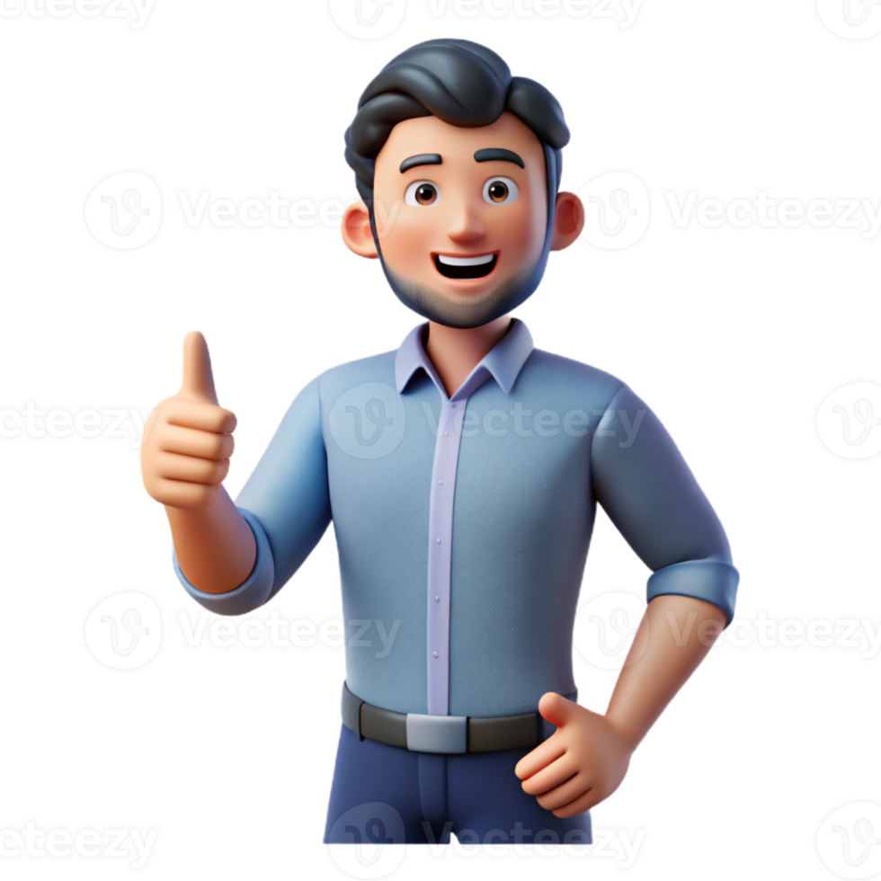 stunning modern Man with thumbs up gesture, high resolution png