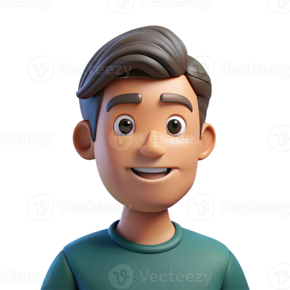 serene modern Man with raised eyebrow, 4K png