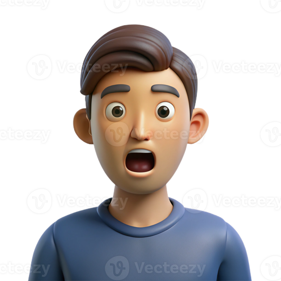 serene classic Man with a surprised look, detailed png
