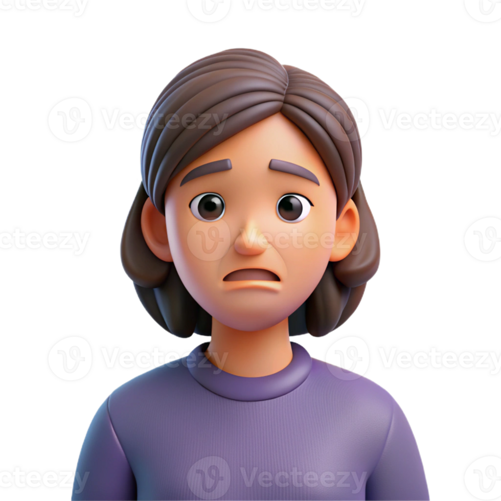 extraordinary abstract Woman with a sad expression, high resolution png