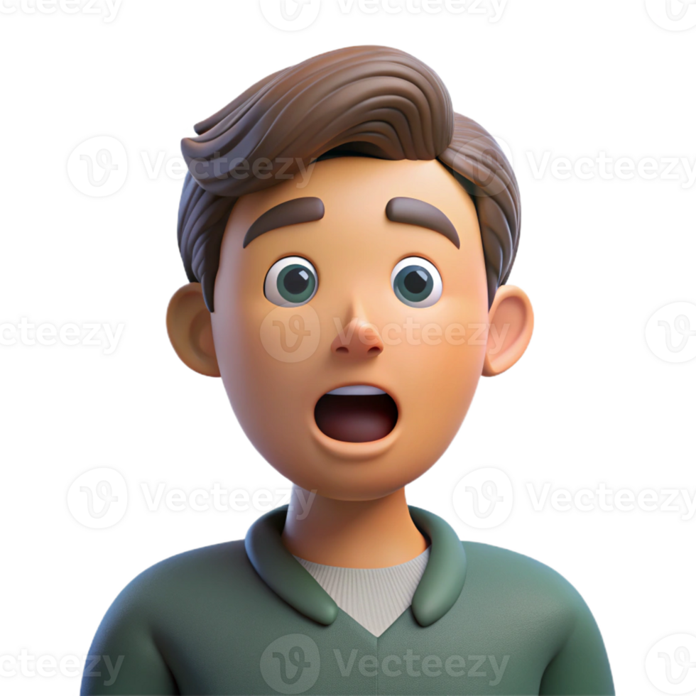 impressive modern Man with a surprised look, genuine png
